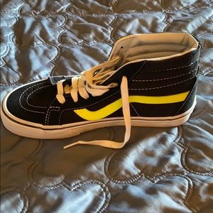 High top vans with neon stripe